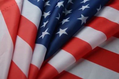 Photo of Flag of USA as background, top view