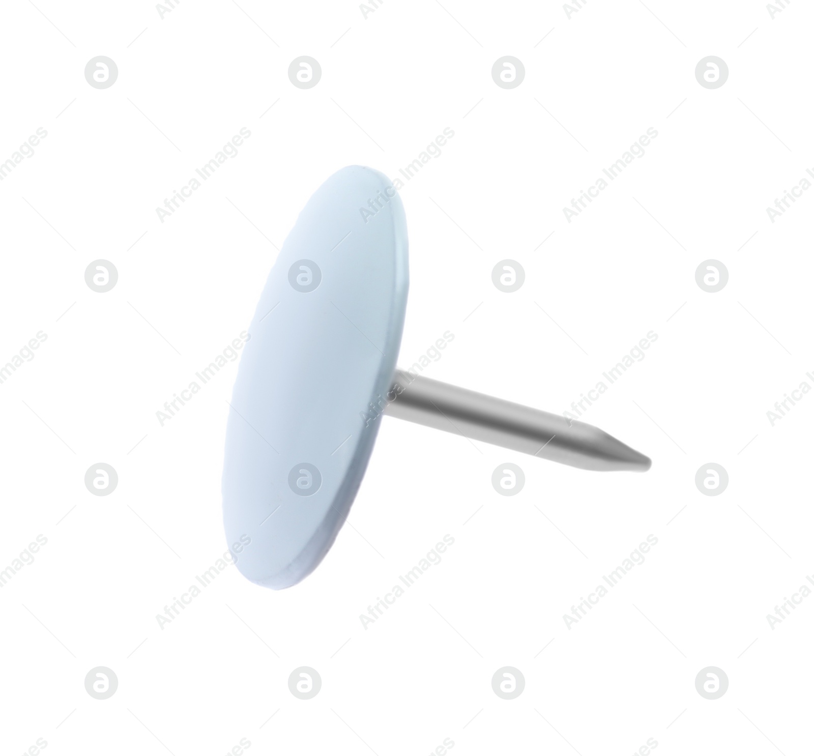 Photo of Colorful drawing pin isolated on white. School stationery