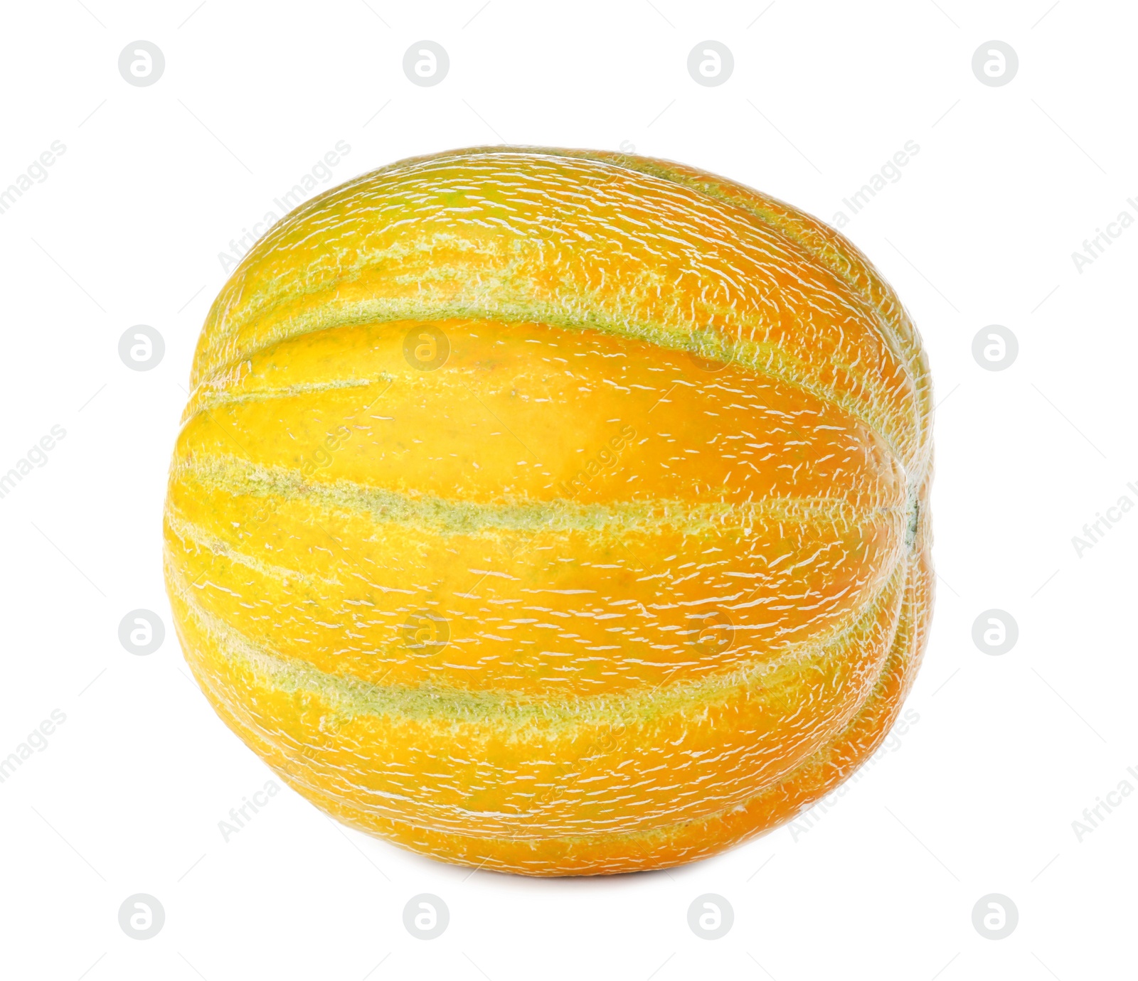 Photo of Whole tasty ripe melon on white background