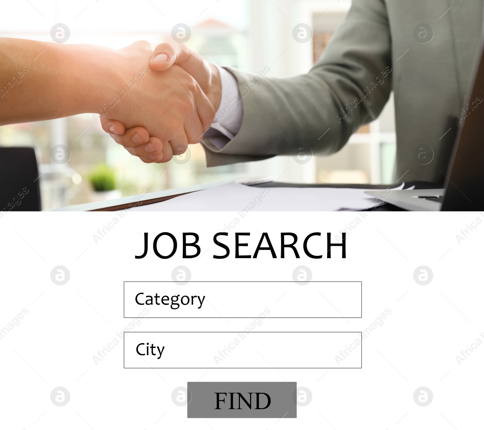 Image of Job search website interface. Modern employment market