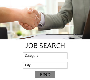 Job search website interface. Modern employment market