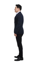 Photo of Businessman in suit posing on white background