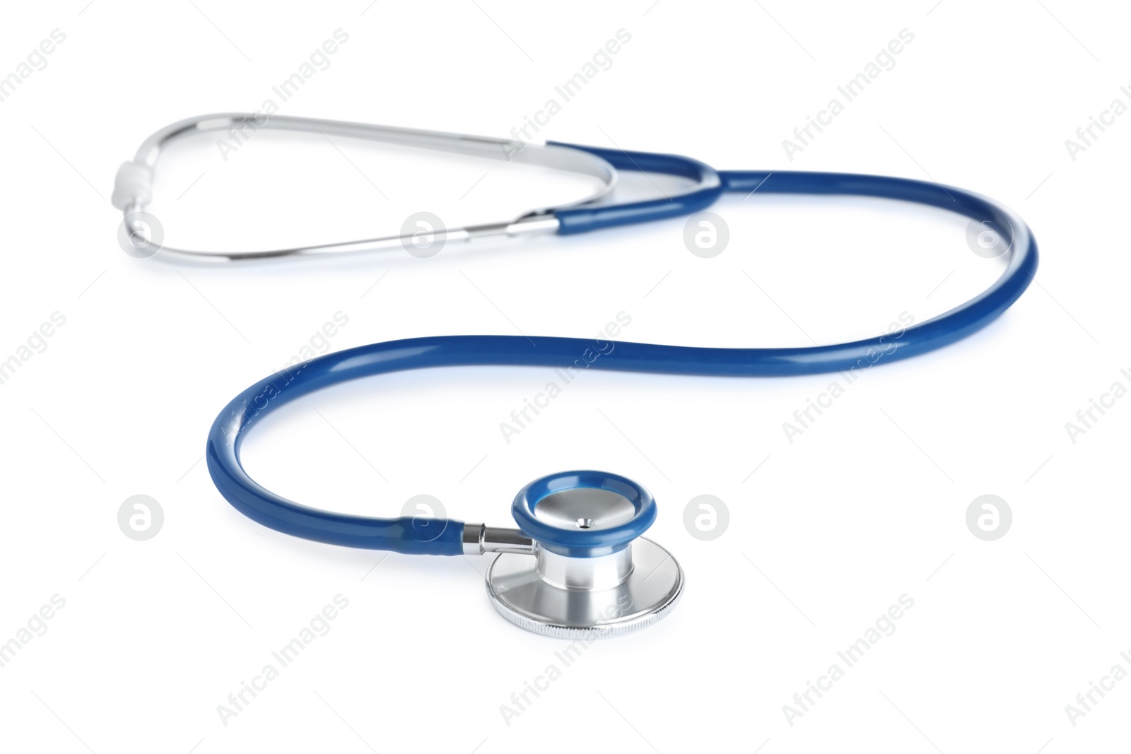 Photo of Stethoscope on white background. Professional medical device