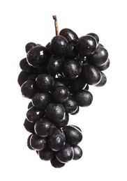 Photo of Bunch of fresh ripe juicy grapes on white background