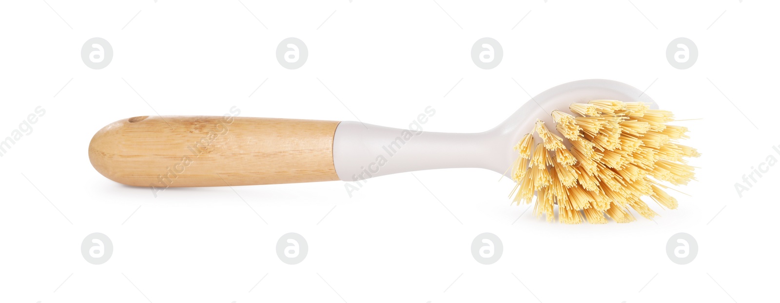 Photo of Cleaning supply. One brush isolated on white