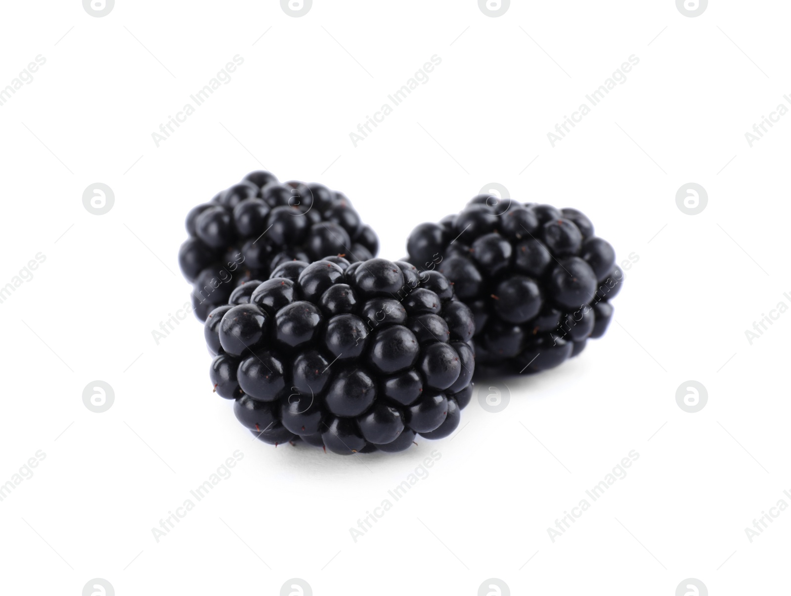Photo of Beautiful tasty ripe blackberries on white background
