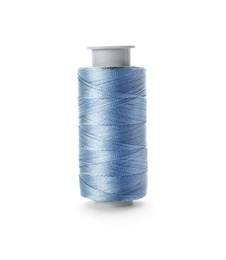 Color sewing thread on white background