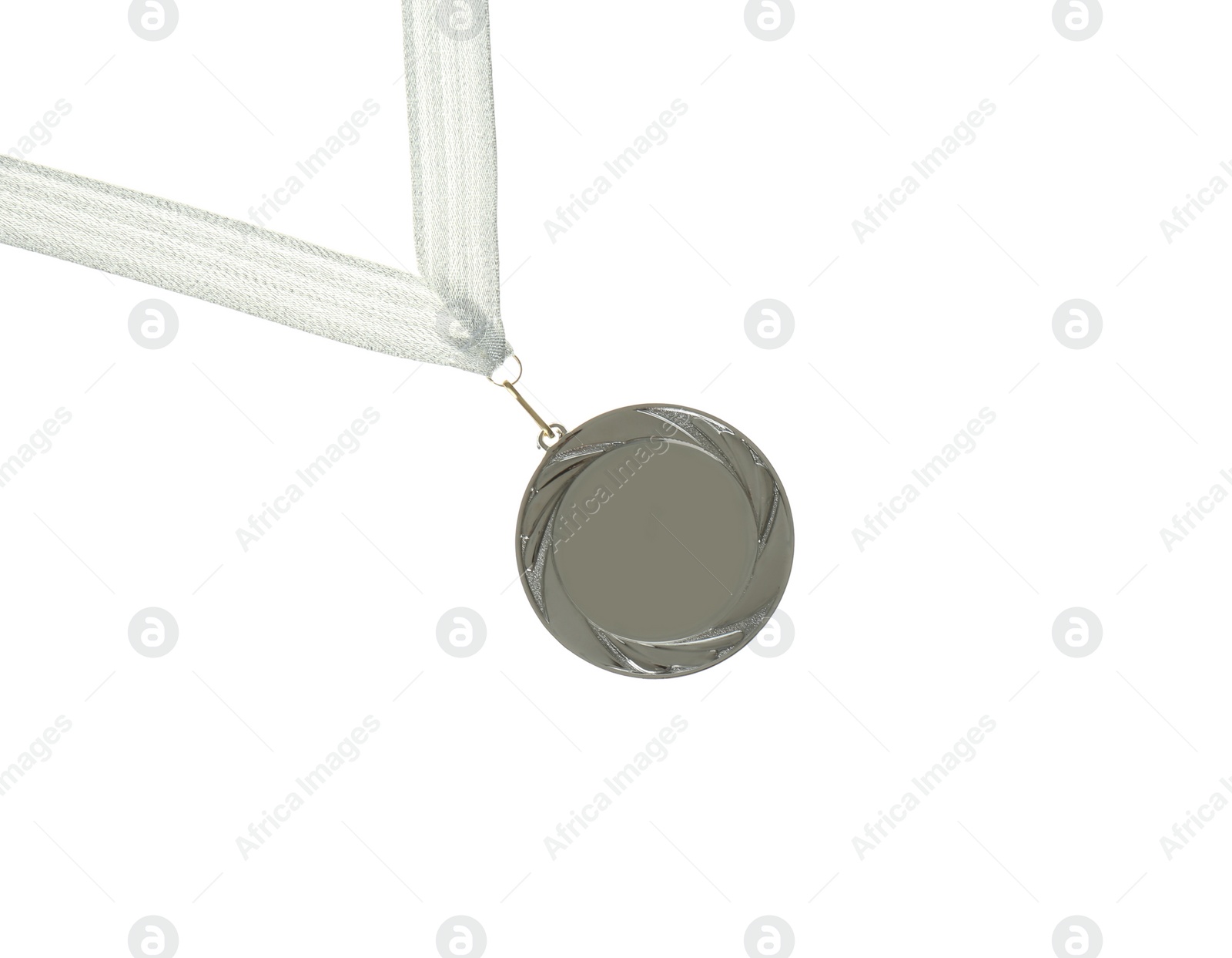 Photo of Silver medal isolated on white. Space for design