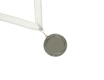 Silver medal isolated on white. Space for design