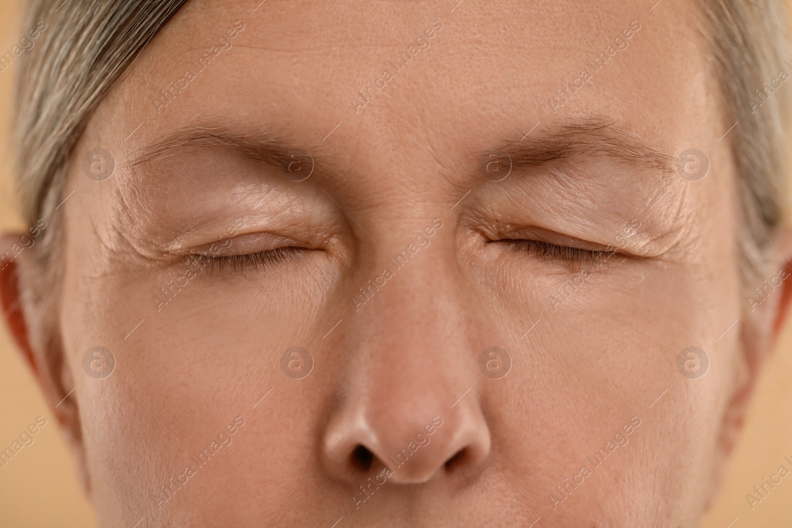 Photo of Macro view of woman with closed eyes