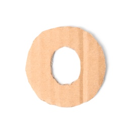 Photo of Letter O made of cardboard on white background