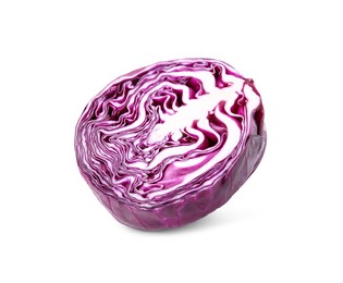 Photo of Half of fresh red cabbage isolated on white