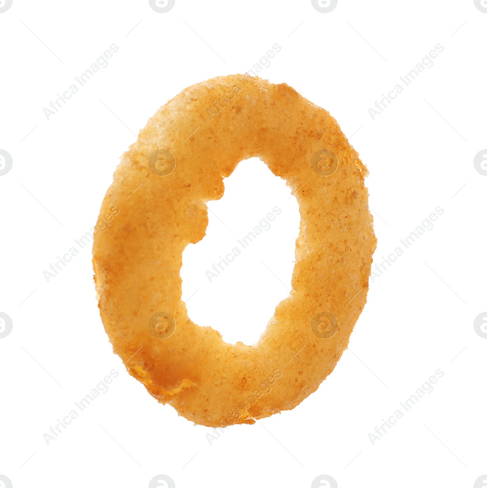 Photo of Freshly cooked onion ring on white background