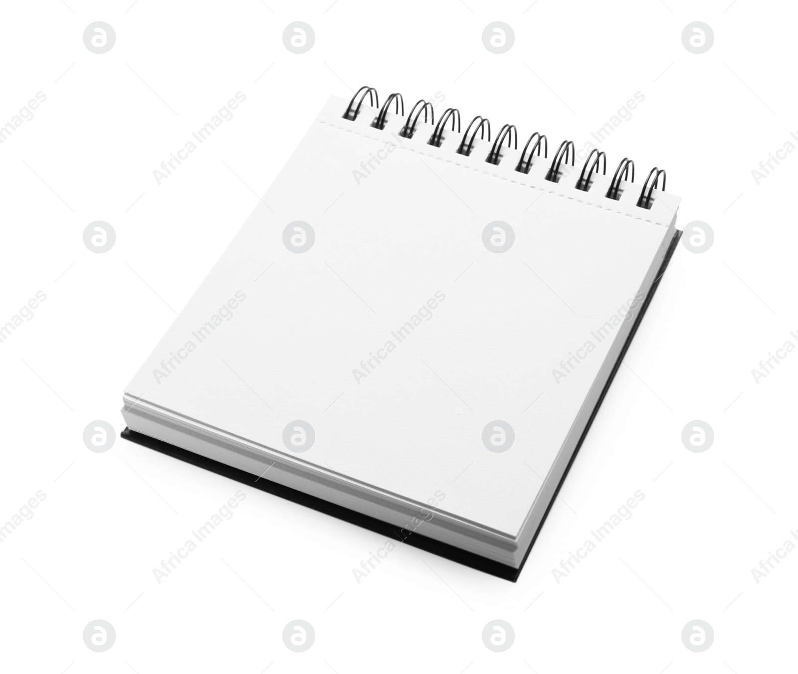 Photo of One notebook with blank pages isolated on white