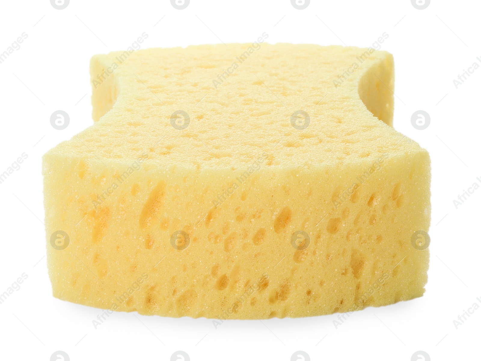 Photo of One new yellow sponge isolated on white