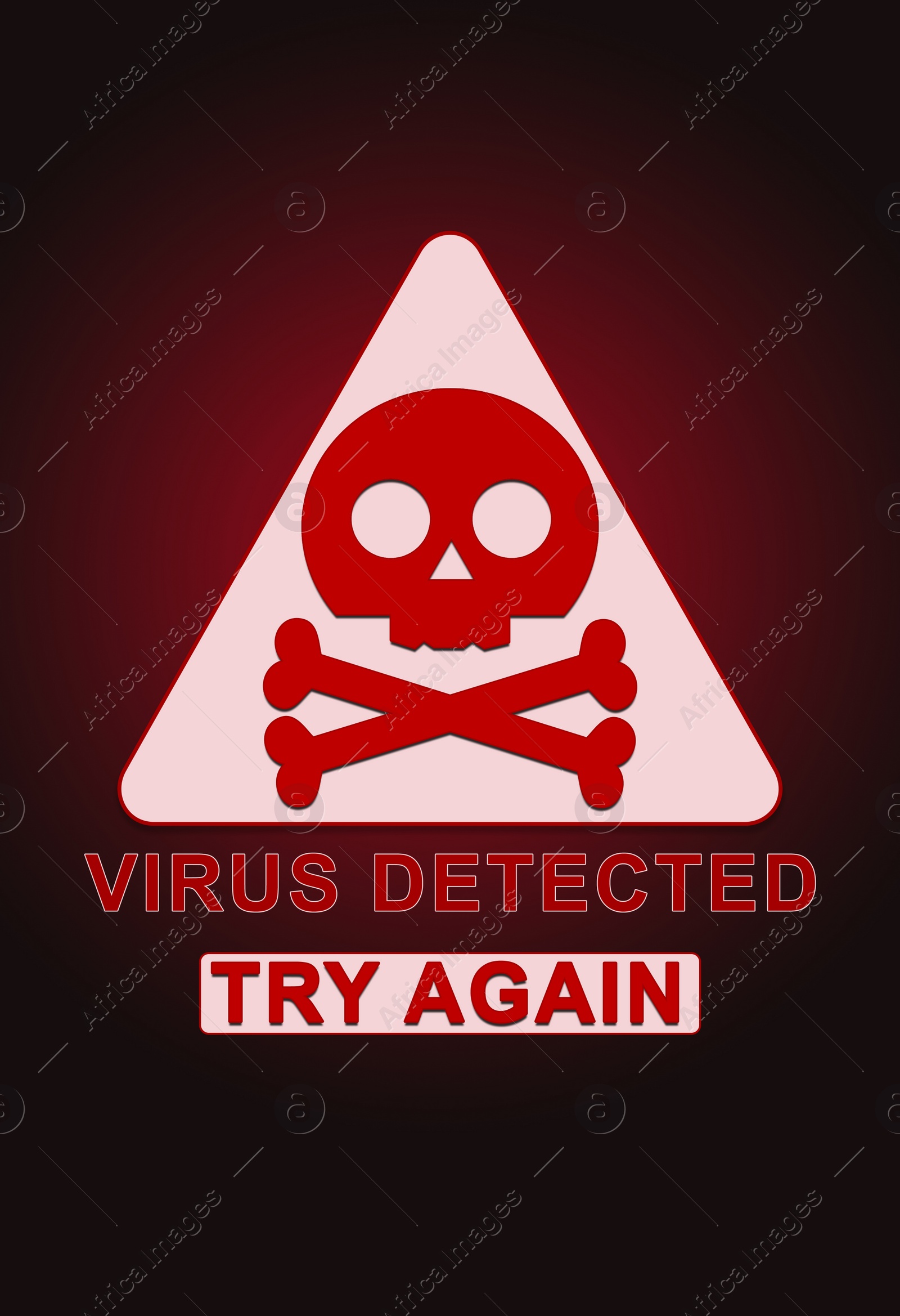 Illustration of Warning about virus attack to protect information. Illustration