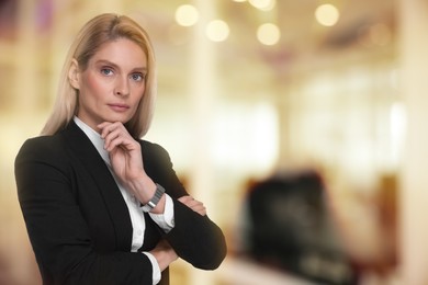 Image of Lawyer, consultant, business owner. Confident woman indoors, space for text