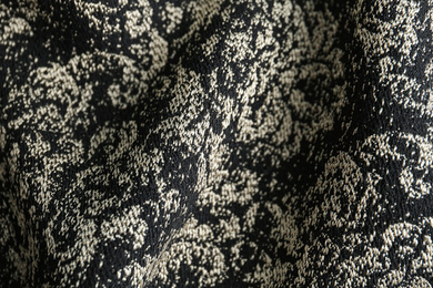 Photo of Texture of beautiful fabric with stylish pattern as background, closeup