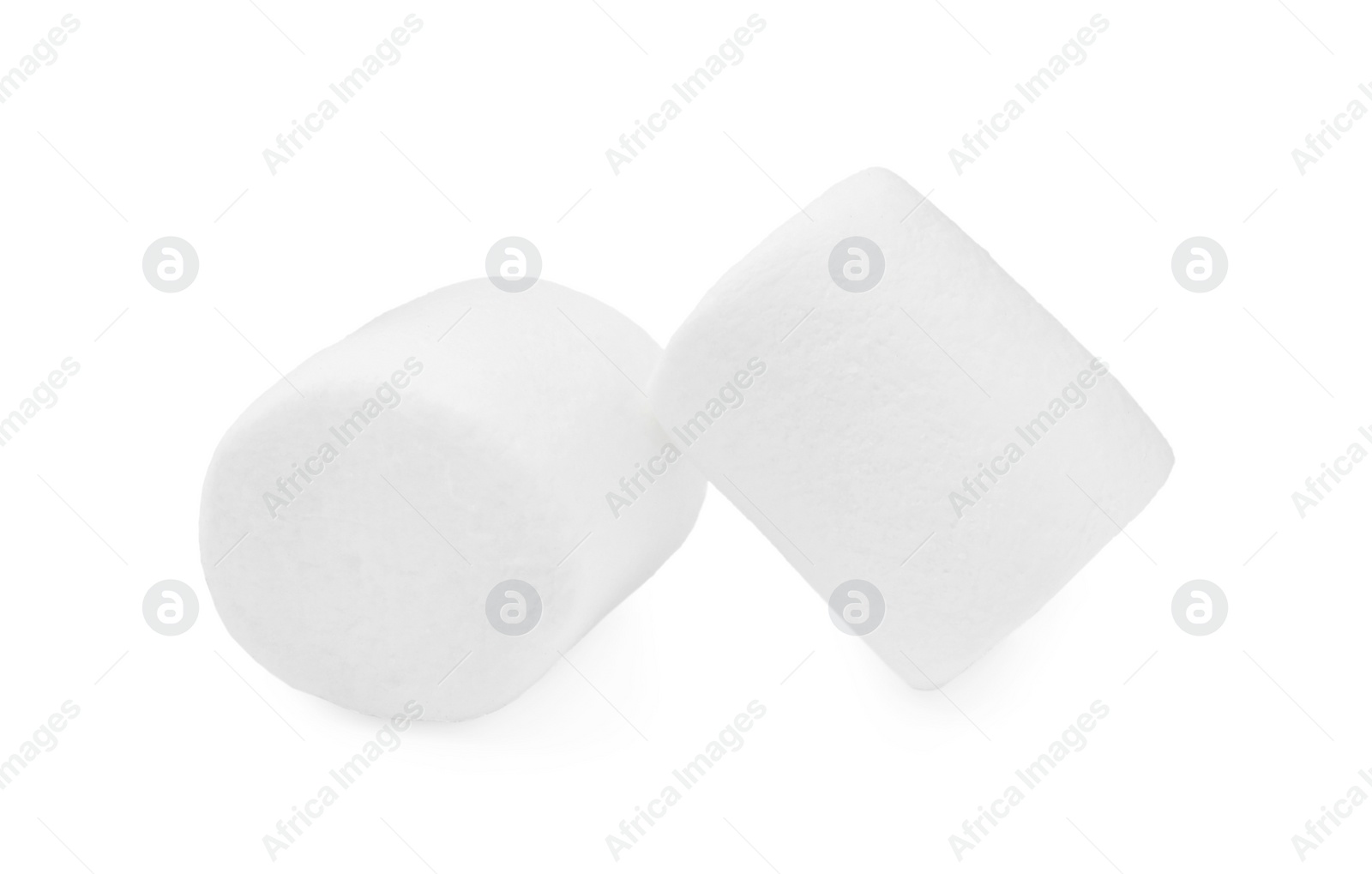 Photo of Delicious sweet puffy marshmallows on white background