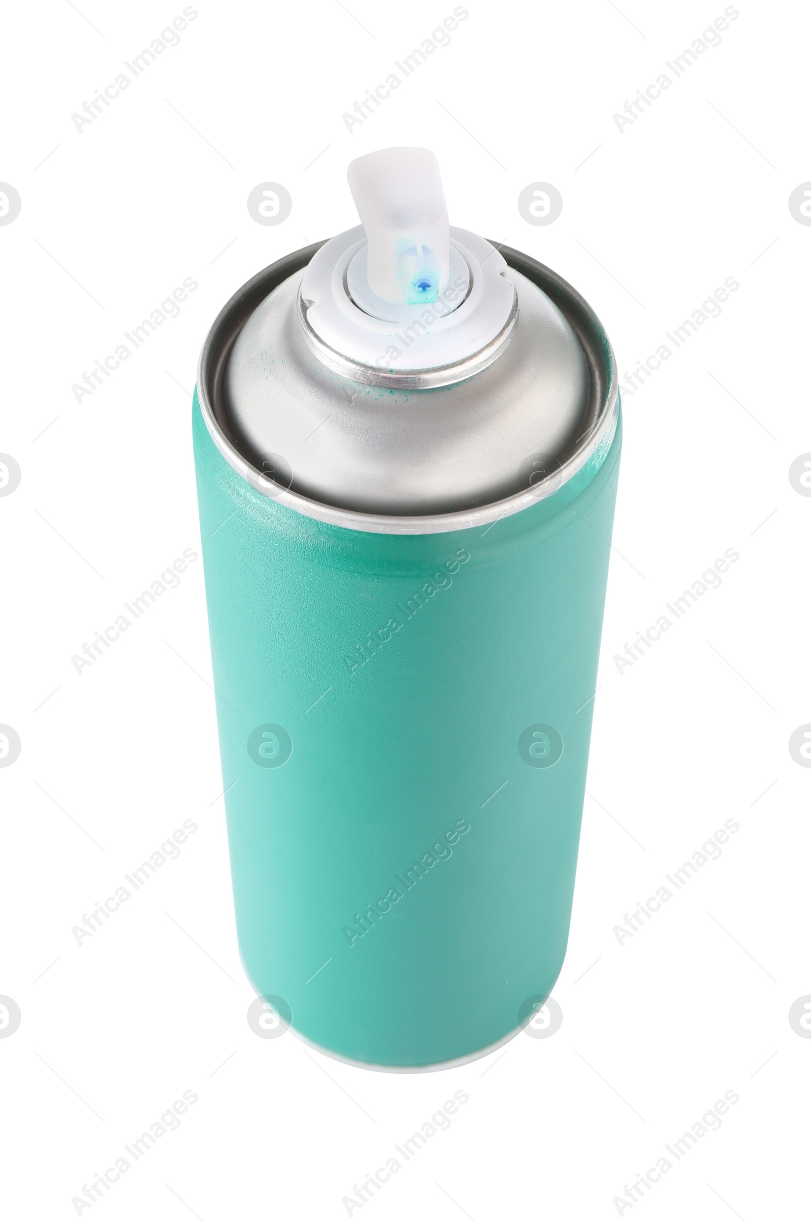 Photo of One green spray paint can isolated on white