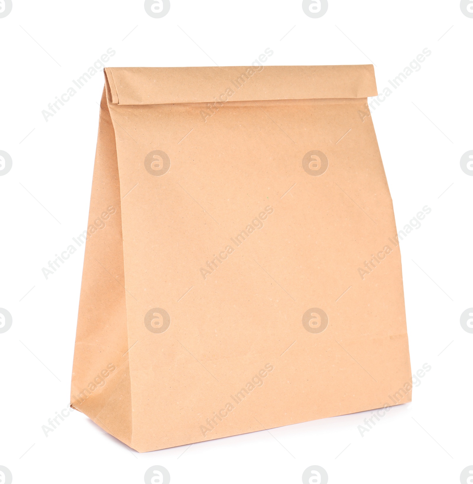 Photo of Paper bag isolated on white. Mockup for design