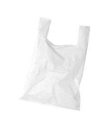 Photo of One empty plastic bag isolated on white