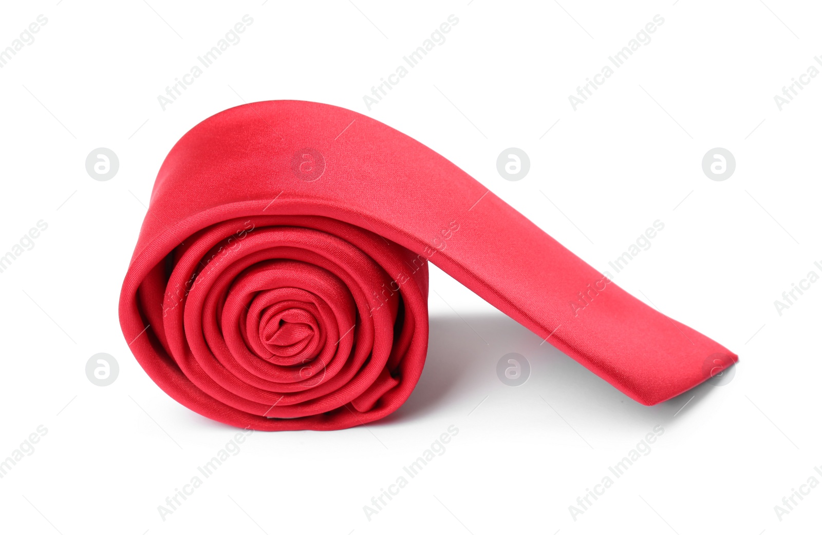 Photo of Classic red male necktie isolated on white