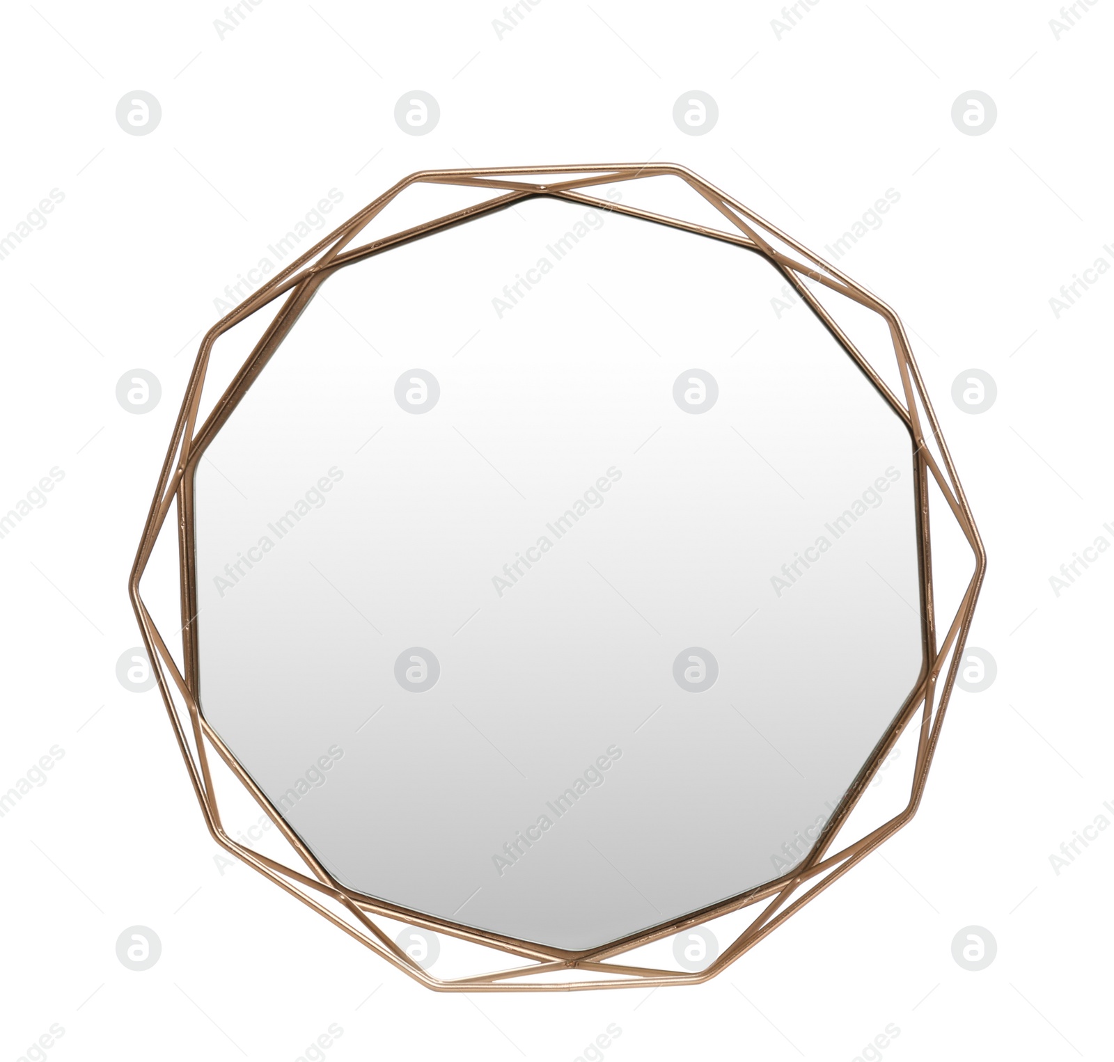 Photo of Beautiful modern mirror isolated on white. home decor