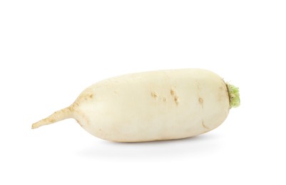 Whole fresh ripe turnip on white background