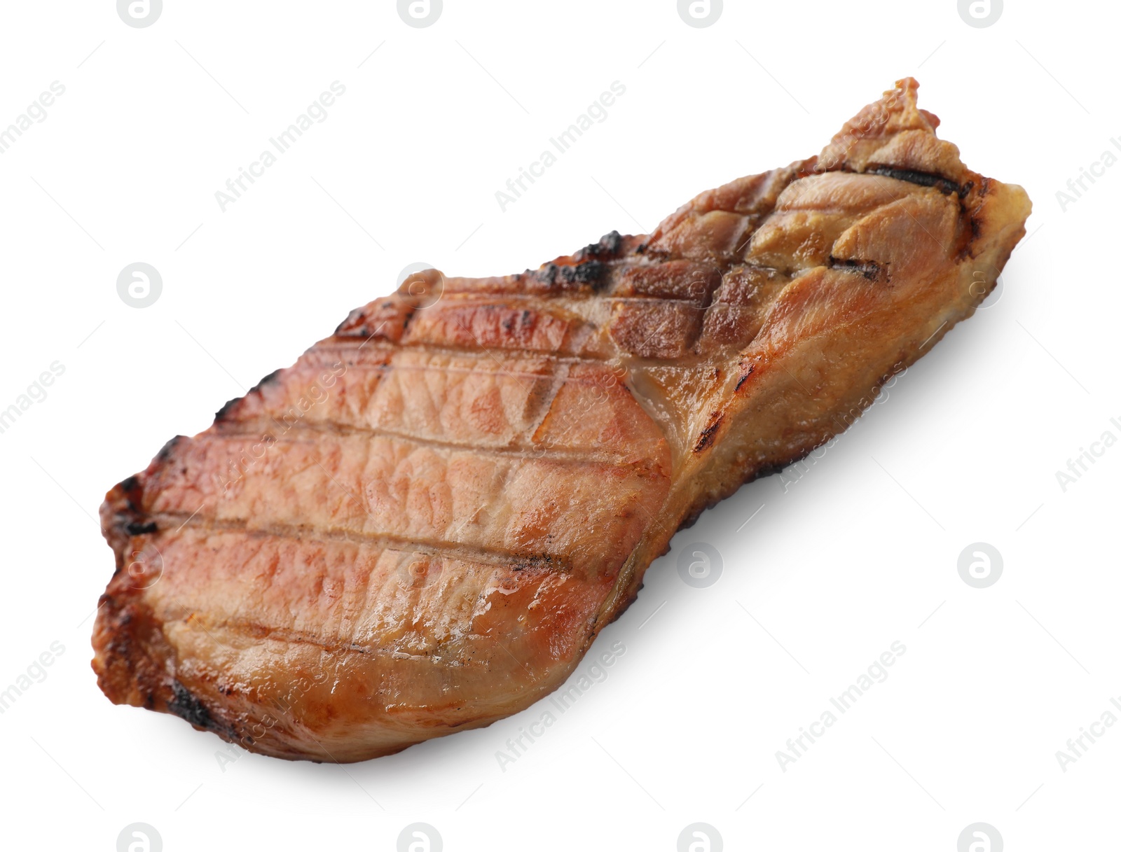 Photo of Tasty fresh grilled steak isolated on white