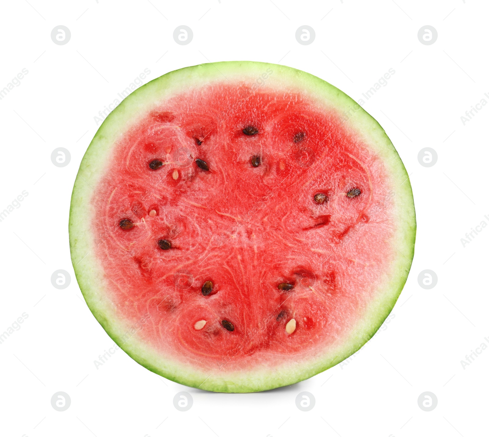 Photo of Half of delicious watermelon isolated on white