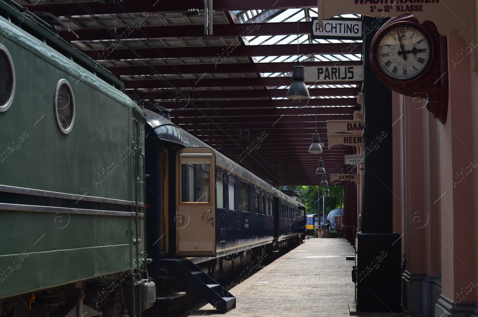 Photo of Utrecht, Netherlands - July 23, 2022: Railway station with wagons on display in Spoorwegmuseum
