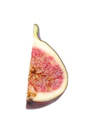 Slice of fresh ripe fig isolated on white
