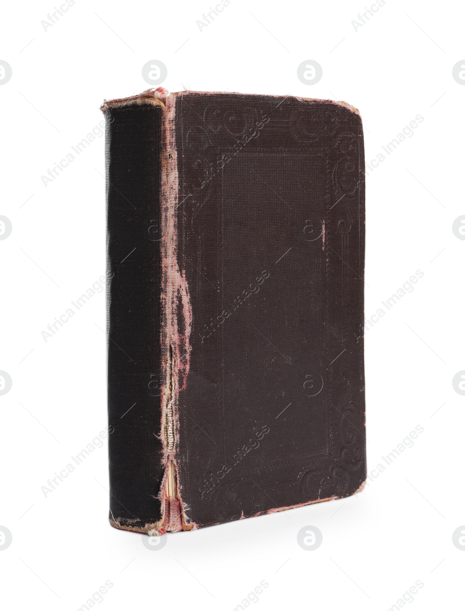 Photo of Closed old hardcover book isolated on white