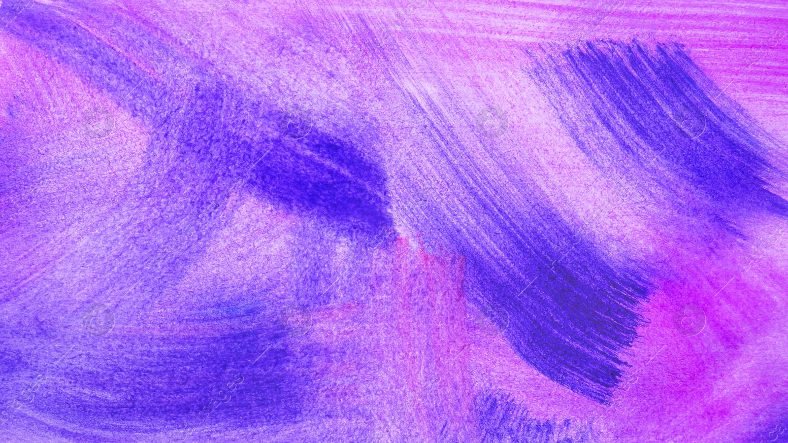 Photo of Colorful paint strokes drawn with brush as background, top view