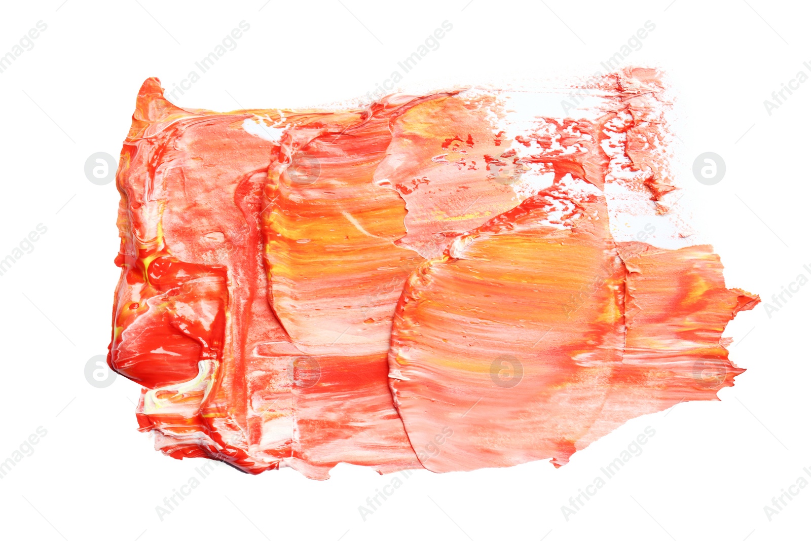 Photo of Paint stroke drawn with brush on white background