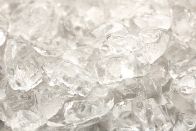 Pieces of crushed ice as background, closeup