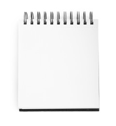 One notebook isolated on white, top view