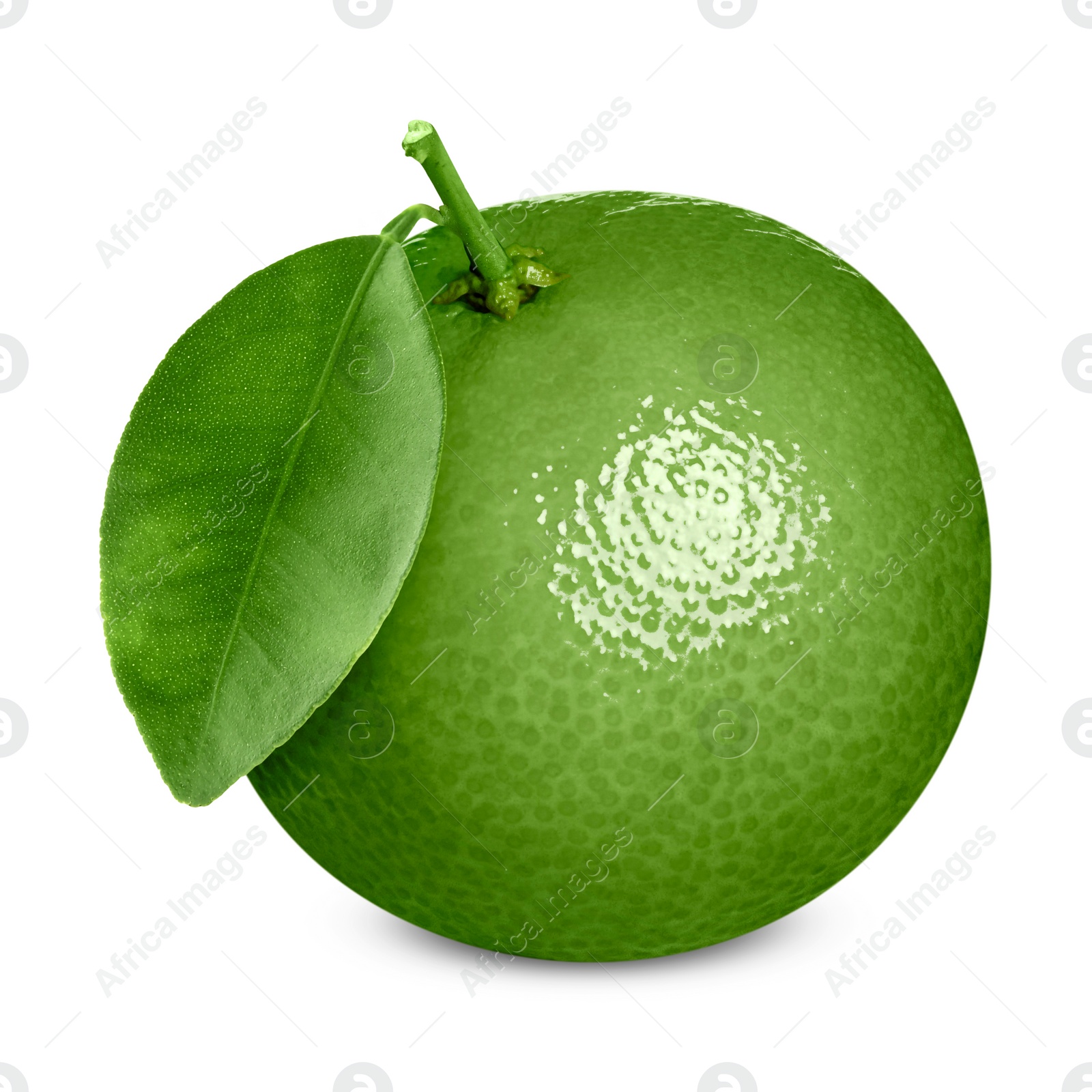 Image of Fresh ripe green tangerine isolated on white