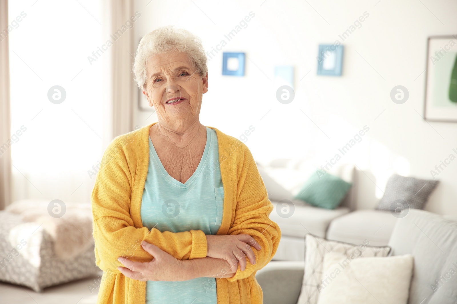 Photo of Portrait of elderly woman in living room