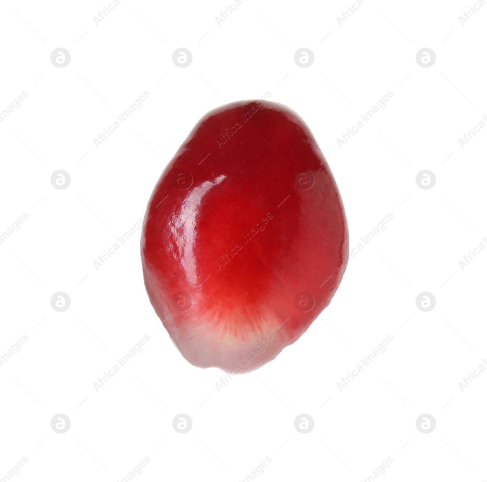 Photo of One ripe pomegranate grain isolated on white