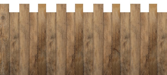 Image of Fence made of wooden planks isolated on white