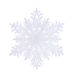 Photo of Beautiful decorative snowflake isolated on white. Christmas decoration