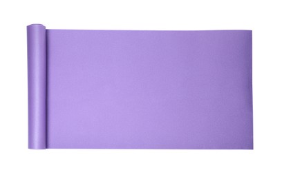 Violet camping mat isolated on white, top view