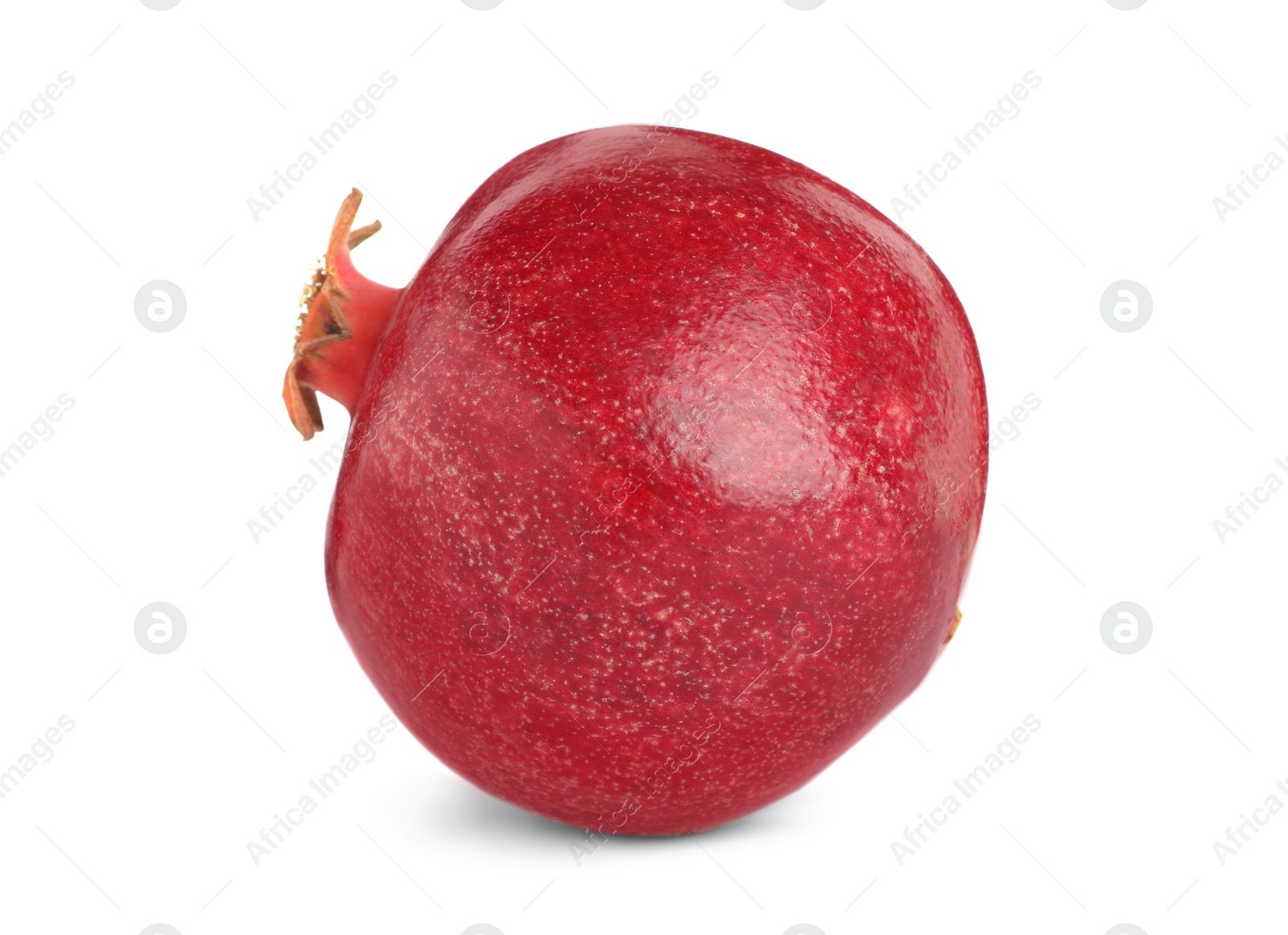 Photo of Fresh ripe pomegranate isolated on white. Exotic fruit