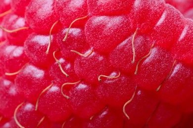 Photo of Texture of fresh ripe raspberry, macro view