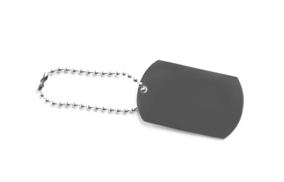 Photo of Blank military ID tag isolated on white