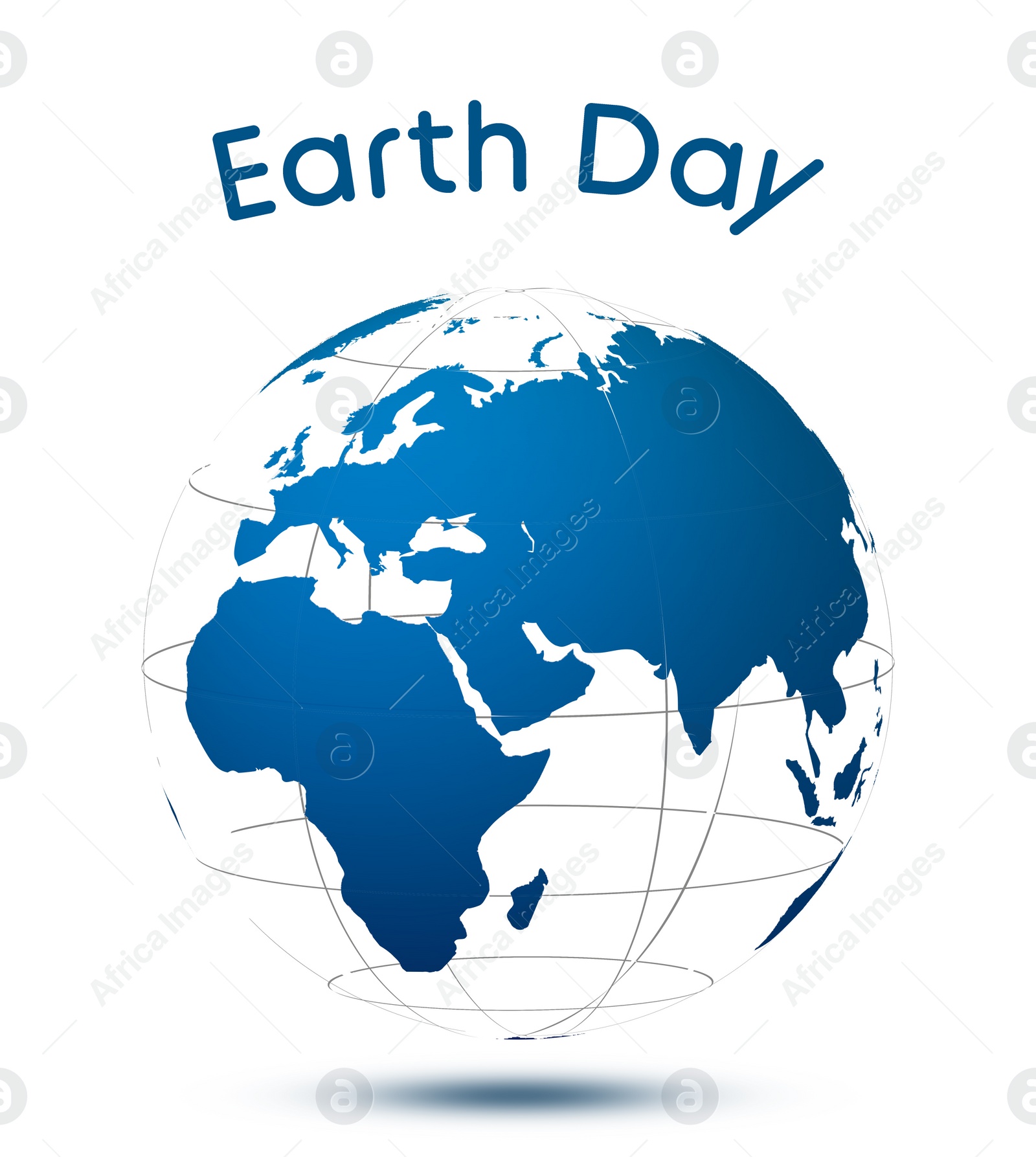 Illustration of Happy Earth Day.  planet on white background
