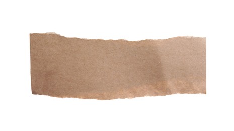 Piece of brown paper isolated on white. Space for text