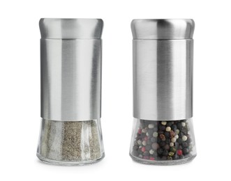 Pepper shaker and pepper mill isolated on white